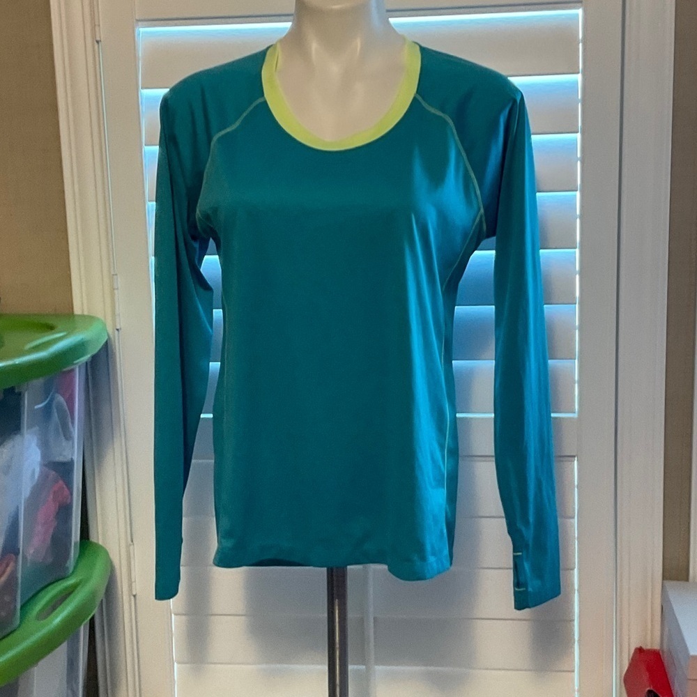 Avia Teal and Lime Long Sleeve Women's Top